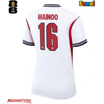Anglia Kobbie Mainoo #16 Echipament de Fotbal Replică Mondial 2026 Femei Acasa